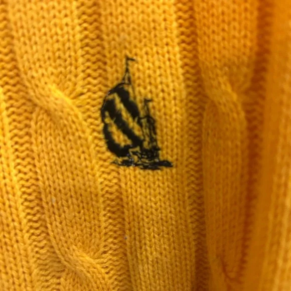 Nautica Men's V-Neck Sweater in Yellow and Navy grandpa preppy vintage XL - Picture 2 of 5